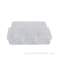 Clear 4 Compartment Vegetable Refrigerator Storage Box